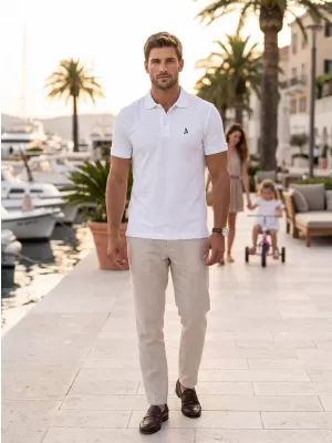 Moška premium majica z ovratnikom ALTISPORT ALM002203 BELA