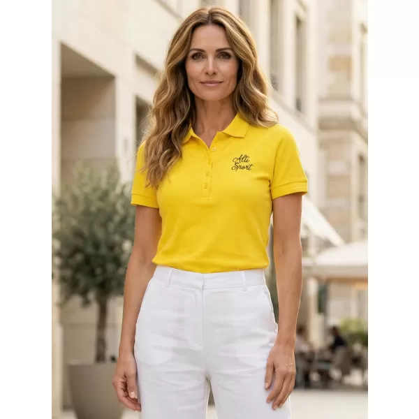  Ženska majica s kratkimi rokavi z ovratnikom ALTISPORT ALW056210 RUMENA 