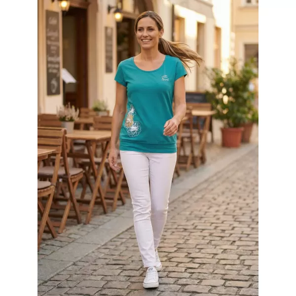  Ženska majica s kratkimi rokavi ALTISPORT ALW106120 TEMNO TURKIZNA 