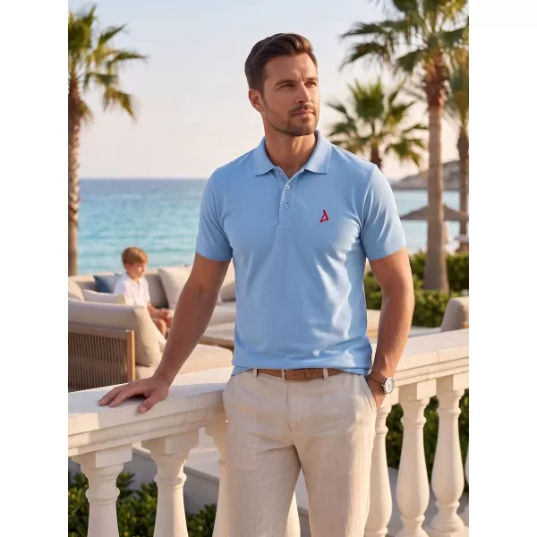  Moška premium majica z ovratnikom ALTISPORT ALM002203 MODRO NEBO 