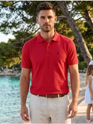 Moška premium majica z ovratnikom ALTISPORT ALM002203 RDEČA