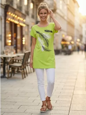 Dámské prodloužené triko ALTISPORT CARRYOVER ALW112123 LIMETKOVÁ