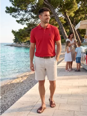 Moška premium majica z ovratnikom ALTISPORT ALM002203 RDEČA