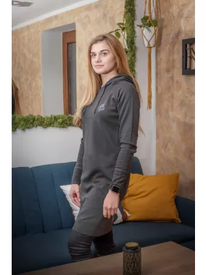 Ženski podaljšan pulover ALTISPORT MIBELA LSKU366 TEMNO SIVA