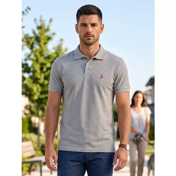  Moška premium majica z ovratnikom ALTISPORT ALM002203 TEMNO SIVI POUDARKI 