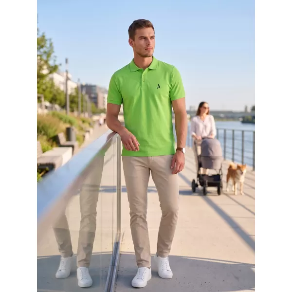  Moška premium majica z ovratnikom ALTISPORT ALM002203 JABOLČNO ZELENA 