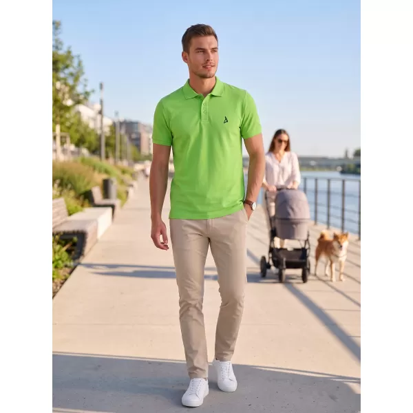  Moška premium majica z ovratnikom ALTISPORT ALM002203 JABOLČNO ZELENA 