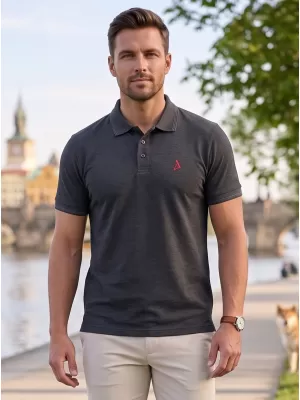 Moška premium majica z ovratnikom ALTISPORT ALM002203 ANTRACITNI POUDAREK