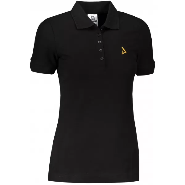  Ženska premium majica z ovratnikom ALTISPORT ALW002210 ČRNA IN ZLATA 