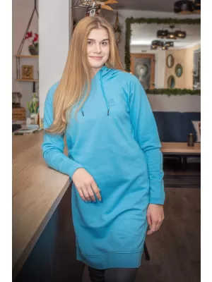 Ženski podaljšan pulover ALTISPORT MIBELA LSKU366 AZURNO MODRA