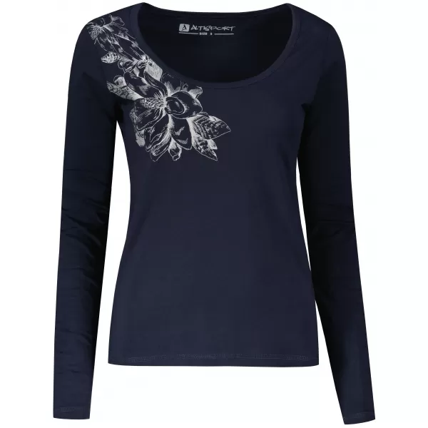  Ženska majica s kratkimi rokavi ALTISPORT KOLIA LTSU837 TEMNO MODRA/SIVA 