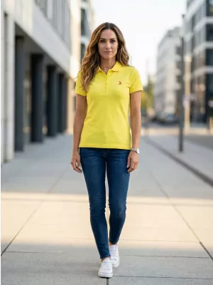Ženska premium majica z ovratnikom ALTISPORT ALW002210 LIMONA