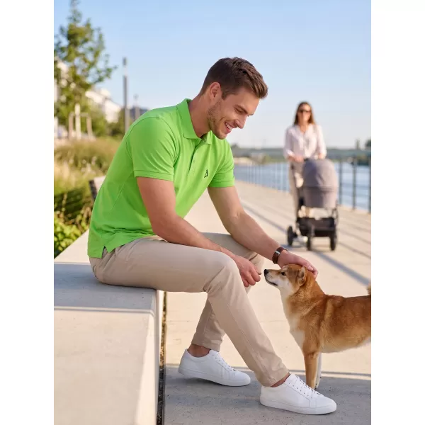  Moška premium majica z ovratnikom ALTISPORT ALM002203 JABOLČNO ZELENA 