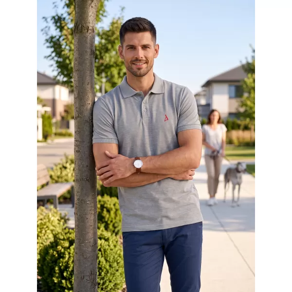  Moška premium majica z ovratnikom ALTISPORT ALM002203 TEMNO SIVI POUDARKI 