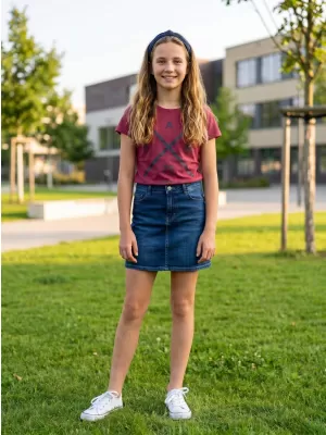 Dekliška majica s kratkimi rokavi SAM 73 CAROLINE GT 554 TEMNO ROZA