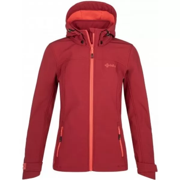  Ženska softshell jakna KILPI RAVIA-W QL0001KI TEMNO RDEČA 