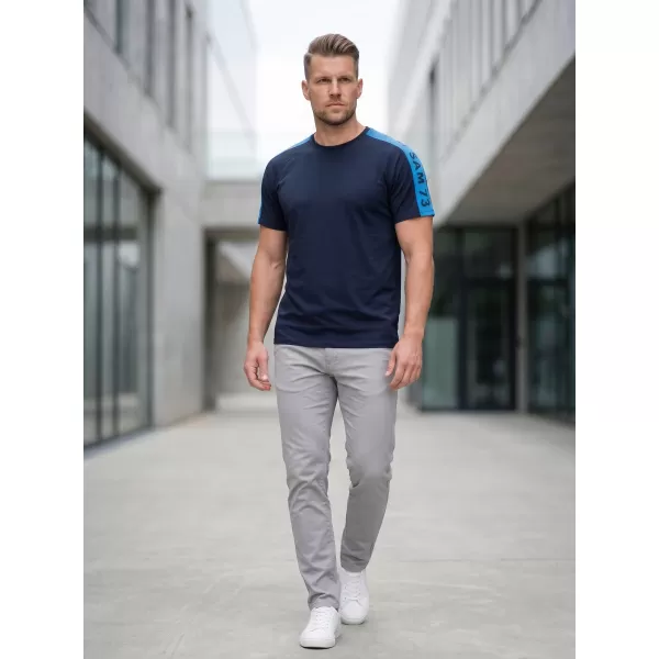  Moška T -majica s kratkimi rokavi SAM 73 BONO MT 782 TEMNO MODRA 