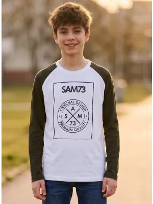 Fant t -majica z dolgimi rokavi SAM 73 JACK BT 553 BELA