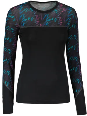 Ženska termo majica SENSOR MERINO IMPRESS 21200018 ČRNA/STRIPES