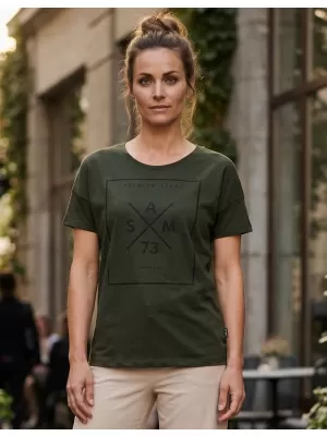 Ženska majica s kratkimi rokavi SAM 73 TANYA WT 826 VOJSKA
