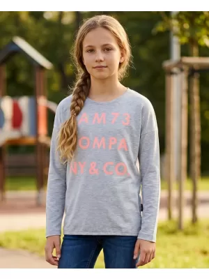 Dekliška majica z dolgimi rokavi SAM 73 KAT GT 557 SVETLO SIVA