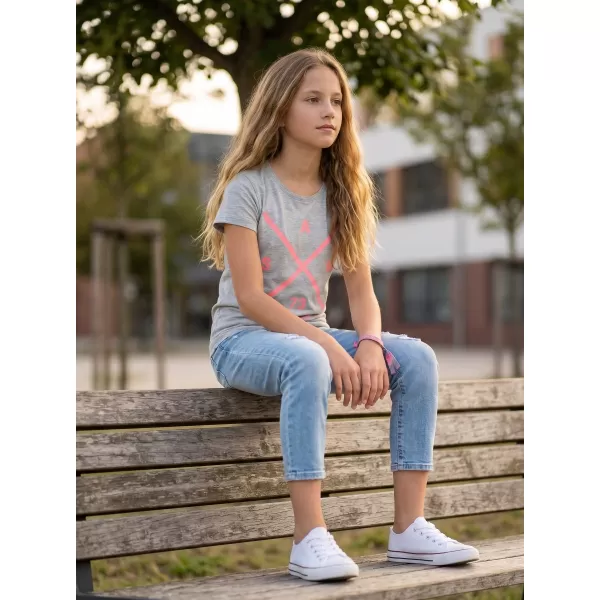  Dekliška majica s kratkimi rokavi SAM 73 CAROLINE GT 554 SVETLO SIVA 