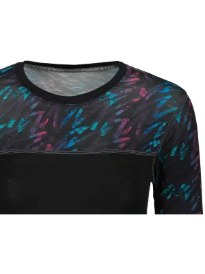 Ženska termo majica SENSOR MERINO IMPRESS 21200018 ČRNA/STRIPES
