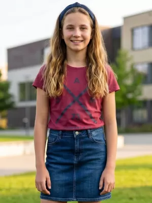 Dekliška majica s kratkimi rokavi SAM 73 CAROLINE GT 554 TEMNO ROZA