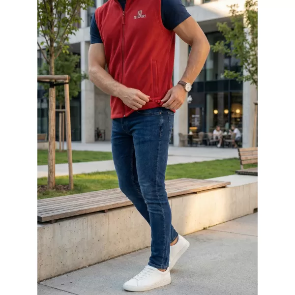  Moški brezrokavnik iz flisa ALTISPORT ALM006518 BORDO 