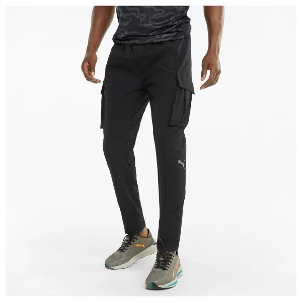 Moške trenirke PUMA RUN WOVEN CARGO PANT M 520864-01 ČRNA PUMA 
