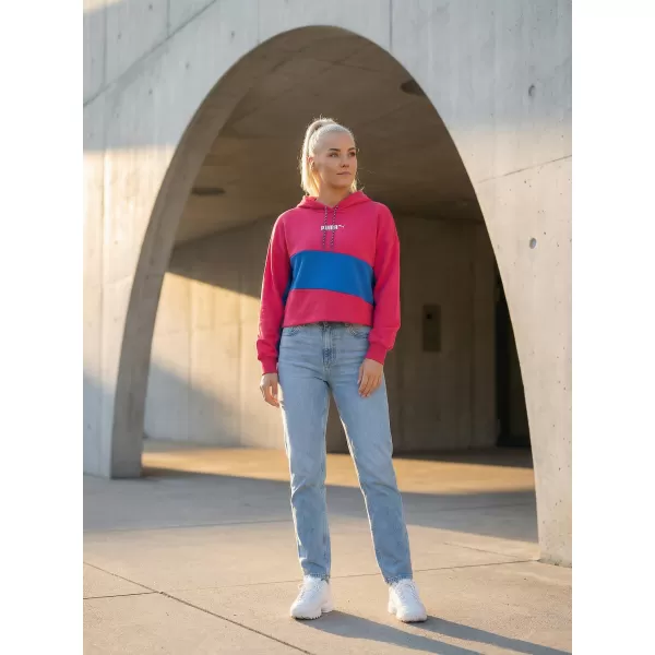  Ženski kratki top pulover PUMA INTL HOODIE TR 531649-14 RDEČA PESA VIJOLIČNA 