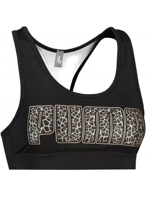 Ženski športni nedrček PUMA MID IMPACT 4KEEPS BRA 520304-99 PUMA ČRNA/KOVINSKA