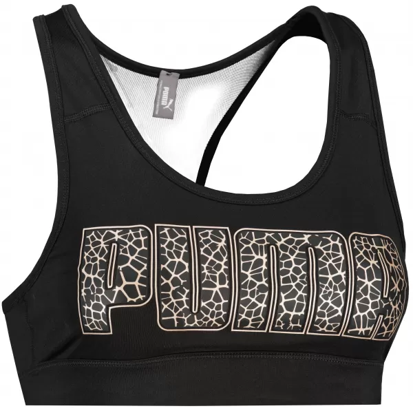  Ženski športni nedrček PUMA MID IMPACT 4KEEPS BRA 520304-99 PUMA ČRNA/KOVINSKA 