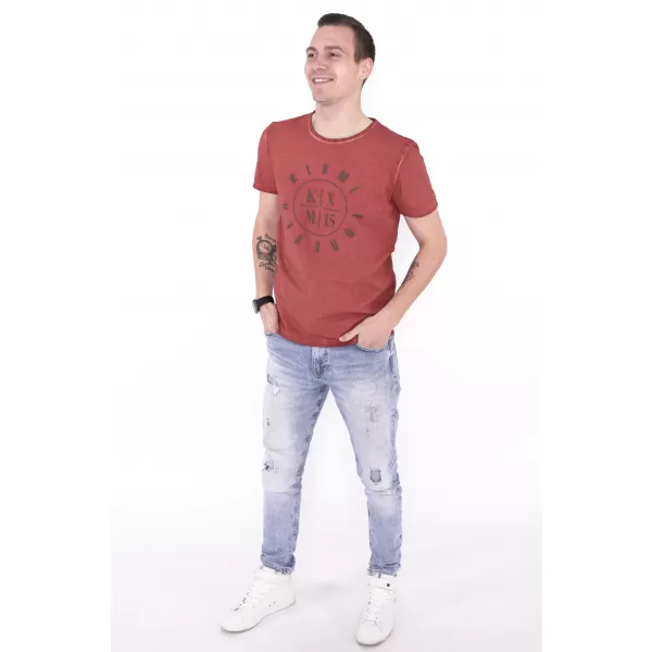  Moška majica s kratkimi rokavi KIXMI NADIR BORDO 