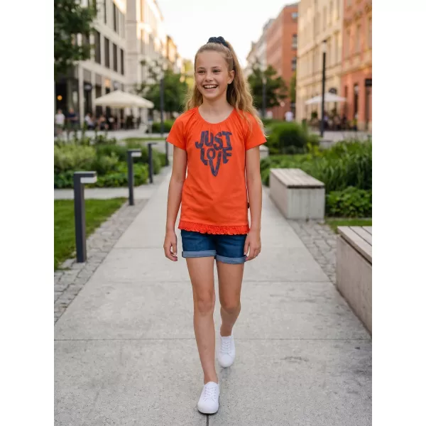  Dekliška majica s kratkimi rokavi SAM 73 JAYLENE GT 565 SVETLO ORANŽNA 
