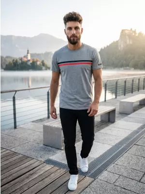 Moška majica s kratkimi rokavi SAM 73 LARRY MT 803 SIVA