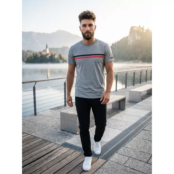  Moška majica s kratkimi rokavi SAM 73 LARRY MT 803 SIVA 