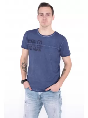 Moška majica s kratkimi rokavi KIXMI NIREL TEMNO MODRA