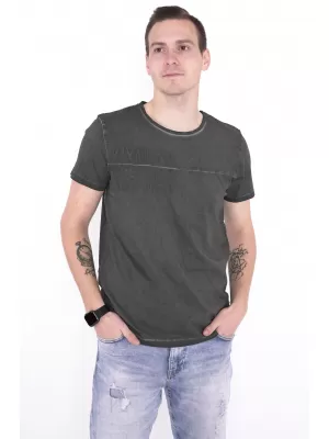Moška majica s kratkimi rokavi KIXMI NIREL TEMNO SIVA