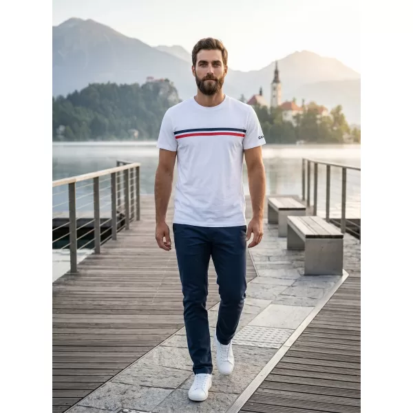  Moška T -majica s kratkimi rokavi SAM 73 LARRY MT 803 BELA 