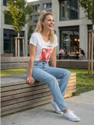 Ženska majica s kratkimi rokavi SAM 73 ILDA WT 855 BELA