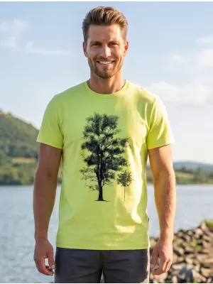 Moška majica s kratkimi rokavi SAM 73 JAMES MT 790 SVETLO RUMENA
