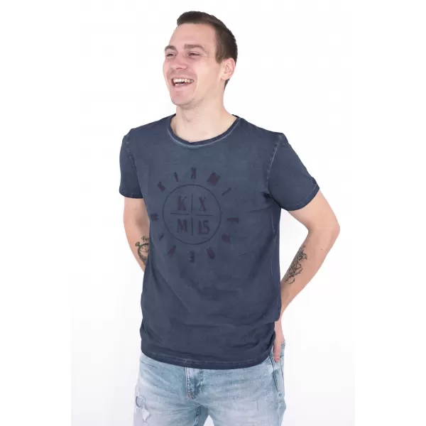  Moška majica s kratkimi rokavi KIXMI NADIR TEMNO MODRA 