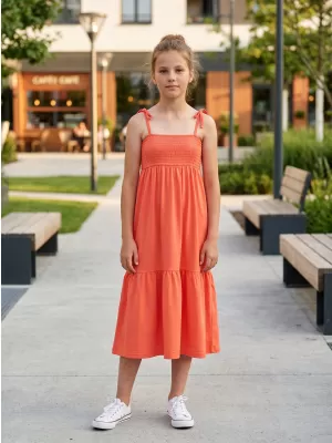 Dekliška obleka SAM 73 CHARITY GZ 540 SVETLO ORANŽNA