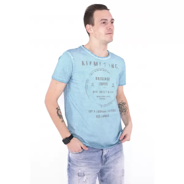  Moška majica s kratkimi rokavi KIXMI NAVIN MODRA 