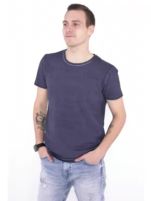 Moška majica s kratkimi rokavi KIXMI NAVIN TEMNO MODRA