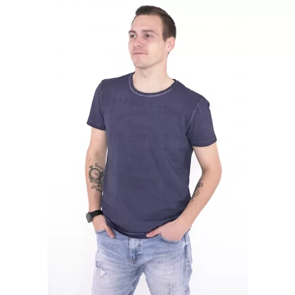  Moška majica s kratkimi rokavi KIXMI NAVIN TEMNO MODRA 