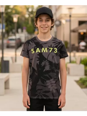 Fant t -majica s kratkimi rokavi SAM 73 THEODORE BT 563 ČRN