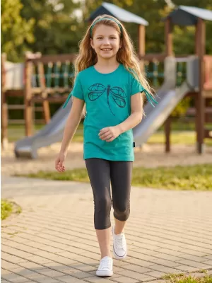 Dekliška majica s kratkimi rokavi SAM 73 RAELYN GT 567 TURKIZNA