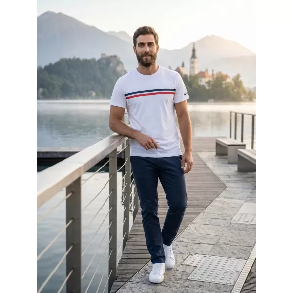  Moška T -majica s kratkimi rokavi SAM 73 LARRY MT 803 BELA 